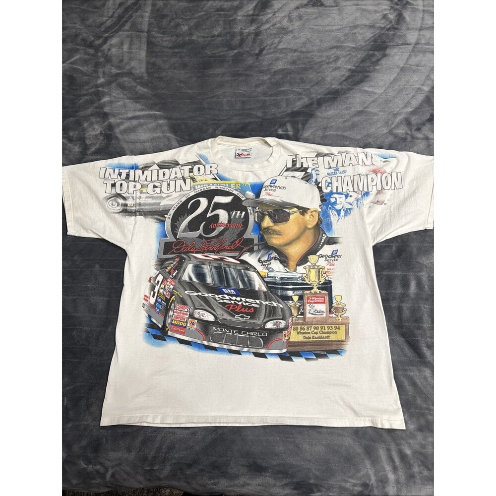 Vintage 90s Dale Earnhardt Winston Cup Racing NASCAR T-Shirt All Over Print XL